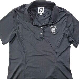 FootJoy FJ Women's S Black Performance Polo Embroidered Abacoa Golf Club FL SS